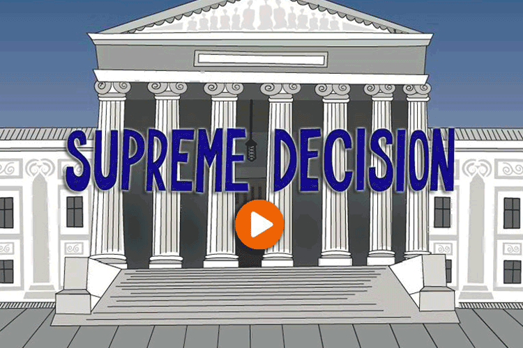 Supreme Decision title slide with play button