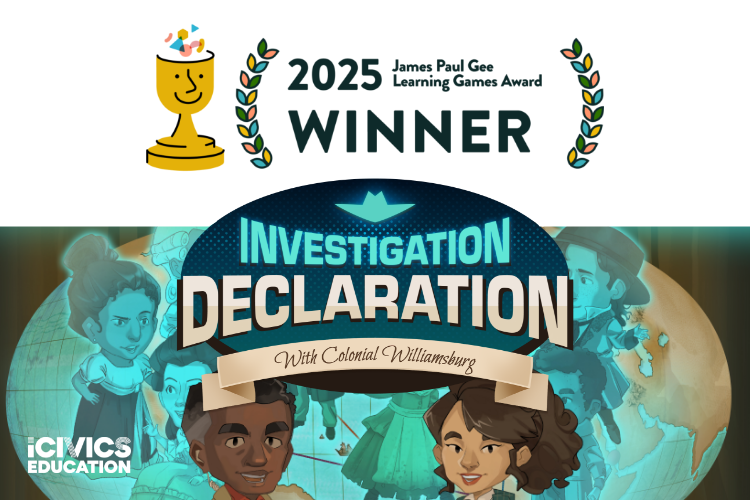 iCivics Investigation Declaration Game Wins GEE! Award