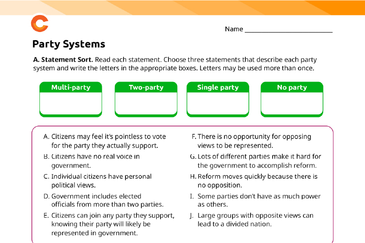 Party Systems lesson preview.